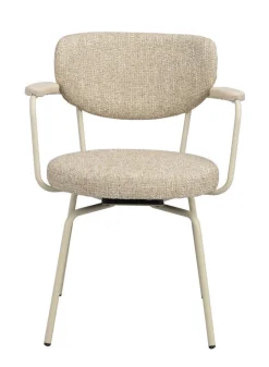 MERRICK Karmstol mörkbeige tyg/beige metall snurr
