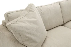 MESSINA 3-sits soffa tyg Iberia Krem 850, svarta ben