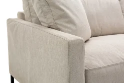 MESSINA 3-sits soffa tyg Iberia Krem 850, svarta ben