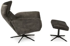 MIAMI Fåtölj & pall manuell tyg Adore 3154 hunter, fot A4 svart
