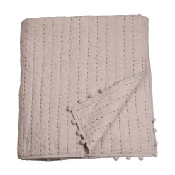 MIKA Överkast pläd beige 250x150cm 100% bomull 30 grader
