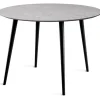 MILES Soffbord Ø80, H46cm sandstenslaminat, 4 svarta träben