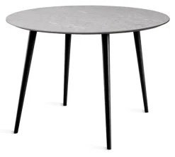 MILES Soffbord Ø80, H46cm sandstenslaminat, 4 svarta träben