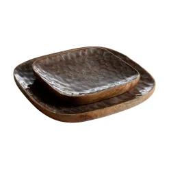 MÅNS Bricka emaljerad 35x35 h3,5cm emaljerat mangoträ