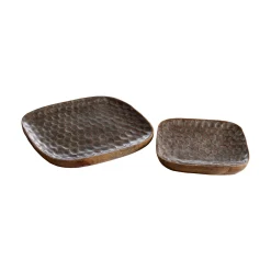 MÅNS Bricka emaljerat 25x25 h3,5cm emaljerat mangoträ