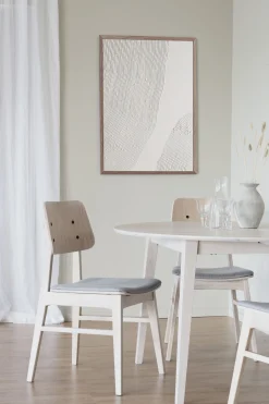 Nagano stol vitpigment ek/ljusgrått