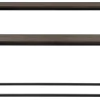 NARANO Konsollbord mörkbrun ekfaner/svartlackad metall 120x30 H81
