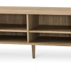 NORDIK Mediabänk 200 cm vitoljad ek