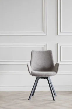 NORWELL Stol karm snurr 360gr tyg beige ben svart metall
