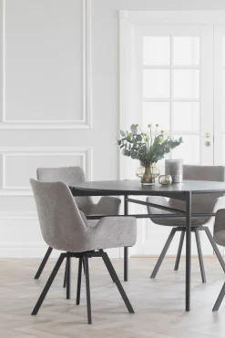 NORWELL Stol karm snurr 360gr tyg beige ben svart metall