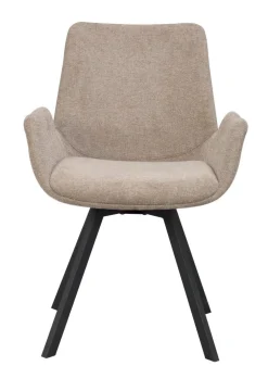 NORWELL Stol karm snurr 360gr tyg beige ben svart metall