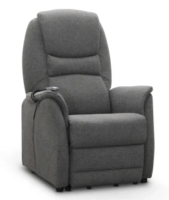 OHIO Reclinerfåtölj XL tyg Austin 19 antracit m lyft, 2 motorer