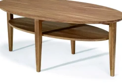 OPTIMAL Soffbord ellips 130x70 H52cm oljad massiv ek