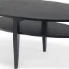 OPTIMAL Soffbord ellips 130x70 H52cm svartbetsad lackad massiv/fanérad ek