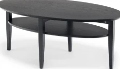 OPTIMAL Soffbord ellips 130x70 H52cm svartbetsad lackad massiv/fanérad ek