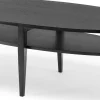 OPTIMAL Soffbord ellips 160x70 H52cm svartbetsad lackad massiv/fanérad ek