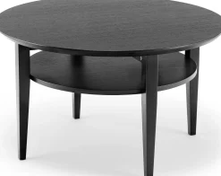 OPTIMAL Soffbord Ø 90 H52cm svartbetsad lackad massiv/fanérad ek
