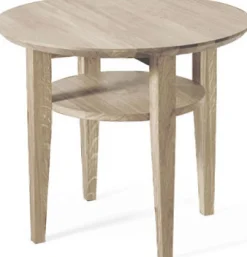 OPTIMAL Soffbord Ø 60 H52cm vitoljad massiv ek