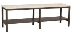 ORWEL Avlastningsbord 140xH45 beige travertin/brun ek