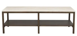 ORWEL Soffbord 140xH60 beige travertin/brun ek