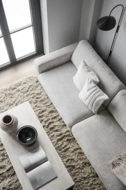 ORWEL Soffbord 140xH60 beige travertin/brun ek