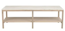 ORWEL Soffbord 140xH60 beige travertin/vitpigmenterad ek