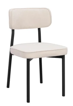 PAISLEY stol ljusbeige tyg/svart metall