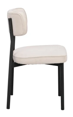 PAISLEY stol ljusbeige tyg/svart metall