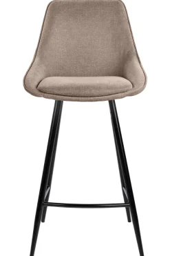 PARTIDA Barstol m ben, tyg Belfast 04 brun/svart metall, SH67cm