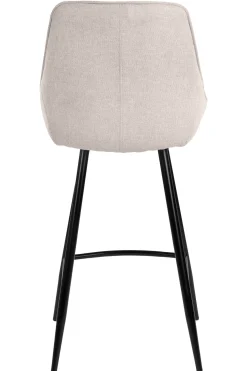 PARTIDA Barstol m ben, tyg Belfast 23 light beige/svart metall, SH67cm
