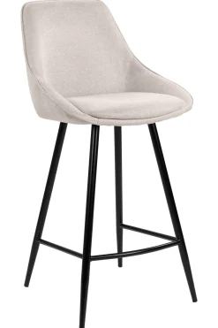 PARTIDA Barstol m ben, tyg Belfast 23 light beige/svart metall, SH67cm