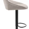 PARTIDA Barstol m trumpetfot & gaslift, tyg Belfast 23 light beige/svart metall, SH63,5-84cm