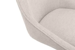 PARTIDA Barstol m trumpetfot & gaslift, tyg Belfast 23 light beige/svart metall, SH63,5-84cm