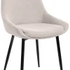 PARTIDA Matstol FAST, tyg Belfast 23 light beige/svart metall