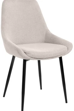 PARTIDA Matstol FAST, tyg Belfast 23 light beige/svart metall