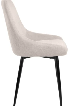 PARTIDA Matstol FAST, tyg Belfast 23 light beige/svart metall