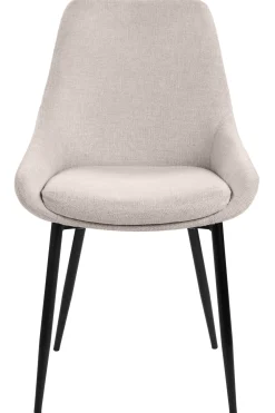 PARTIDA Matstol FAST, tyg Belfast 23 light beige/svart metall