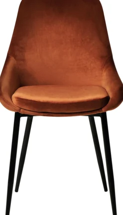 PARTIDA Matstol FAST, tyg Velour terracotta/svart metall