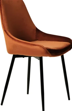 PARTIDA Matstol FAST, tyg Velour terracotta/svart metall