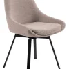 PARTIDA Matstol m snurr, tyg Alpine (bouclé) 01 beige/svart metall