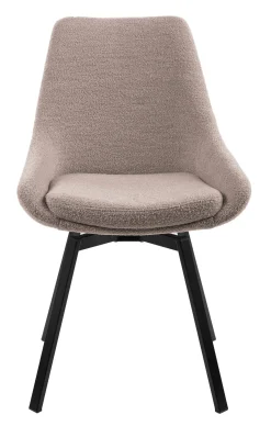 PARTIDA Matstol m snurr, tyg Alpine (bouclé) 01 beige/svart metall