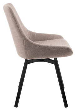 PARTIDA Matstol m snurr, tyg Alpine (bouclé) 01 beige/svart metall