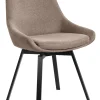 PARTIDA Matstol m snurr, tyg Belfast 04 brun/svart metall