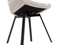PARTIDA Matstol m snurr, tyg Belfast 23 light beige/svart metall