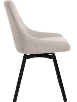 PARTIDA Matstol m snurr, tyg Belfast 23 light beige/svart metall