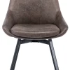 PARTIDA Matstol m snurr, tyg Texas (microfiber) brun/svart metall