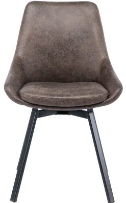 PARTIDA Matstol m snurr, tyg Texas (microfiber) brun/svart metall