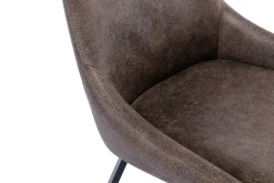 PARTIDA Matstol m snurr, tyg Texas (microfiber) brun/svart metall