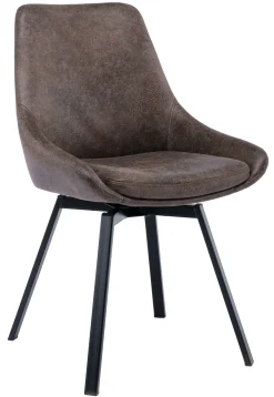 PARTIDA Matstol m snurr, tyg Texas (microfiber) brun/svart metall