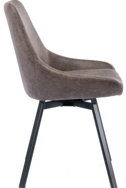PARTIDA Matstol m snurr, tyg Texas (microfiber) brun/svart metall